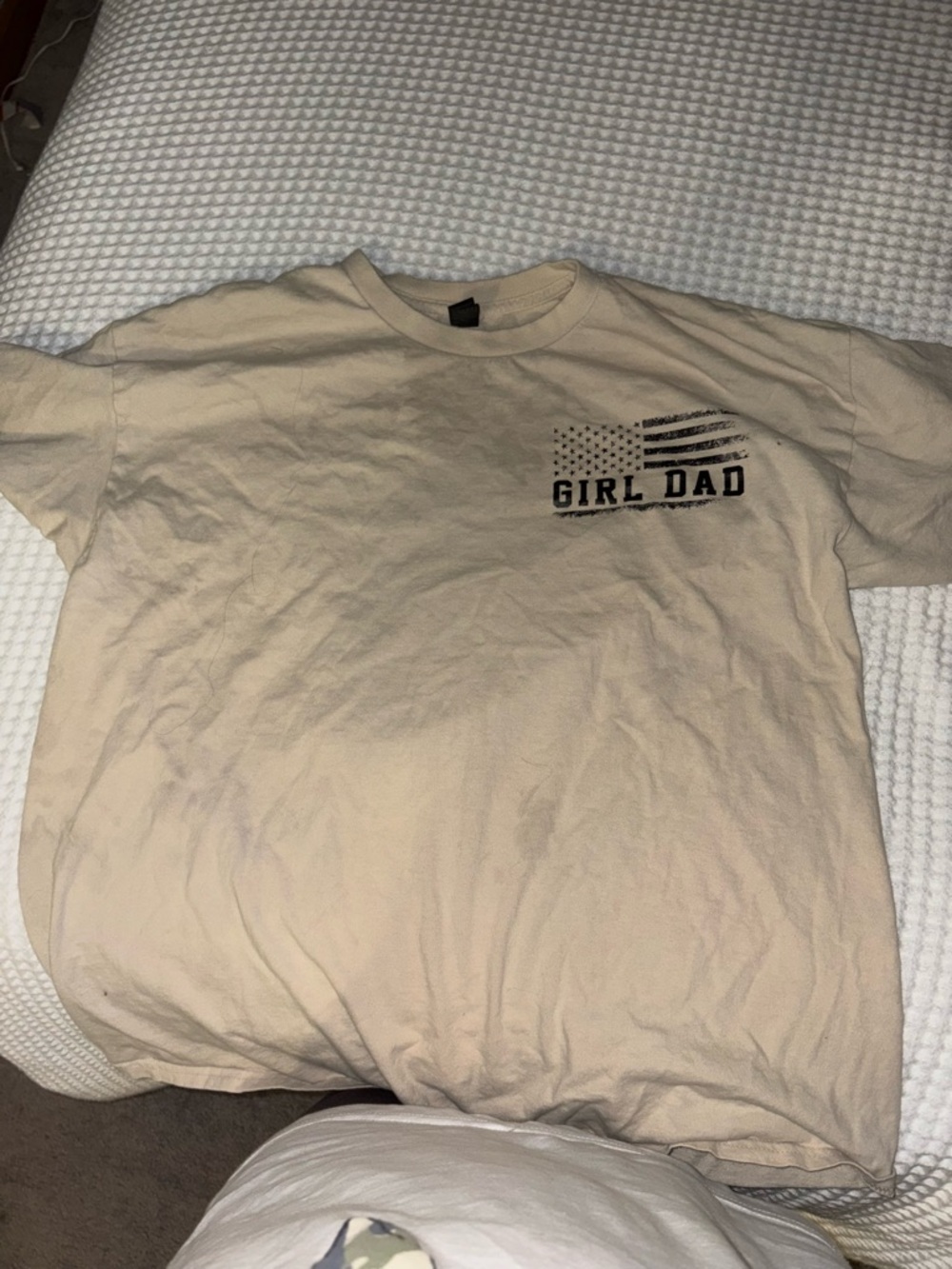 Gildan Beige 'GIRL DAD' Short-Sleeve Crewneck T-Shirt